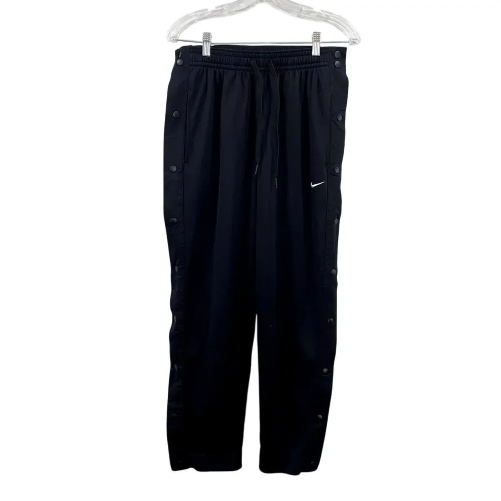 Nike Womens Small Black Tearaway Snap Button Track Pants Warm Up Joggers